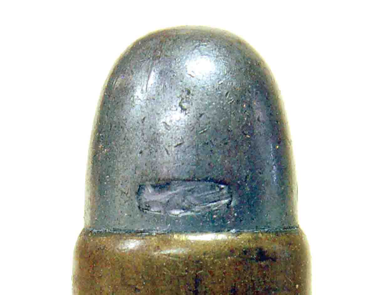 The .35 S&W had “side slits” in the bullet jackets through which lead was forced during swaging to lock on the metal cap.